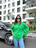 Kadın Yarasa Kol Aerobin Kumaş Bluz thumbnail 4