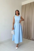 Bebe Mavi Halter Yaka Kloş Elbise thumbnail 1