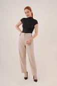 Çift Pens Detaylı Krem Pantolon thumbnail 4