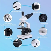 Poothoh Bileşik trinoküler Mikroskop 40X-5000X Büyütme thumbnail 2