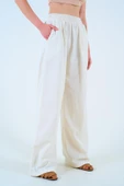 Beli Lastikli Palazo Pantolon - Taş thumbnail 3