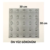 Tabanlı Uyarıcı Nokta Dış Mekan 5 Adet Gri, Görme Engelliler için Çarpma Noktaları, Dokunsal Nokta  thumbnail 3