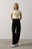 Kemerli Cargo Pantolon - Siyah thumbnail 1