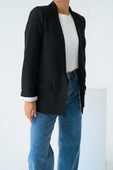 Astarı Çizgili Ceket - Siyah thumbnail 5