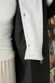 Fermuarlı Ceket - Siyah-Gri thumbnail 5