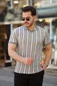Erkek Yakalı örme Kumaş Kısa Kollu T-shirt thumbnail 1