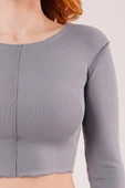 Ters Dikişli Basic Antrasit Body Bluz thumbnail 4