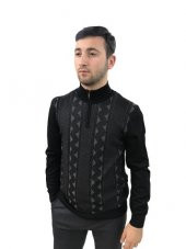 Erkek Triko Kazak Yarım Fermuarlı 21k5979 - 1