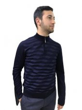 Erkek Triko Kazak Yarım Fermuarlı 21K5991 - 2