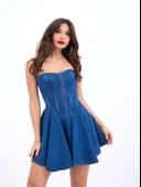 6807 KOT ELBİSE-MAVİ thumbnail 4