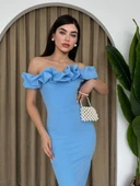 Popi Madonna Yaka Kalem Elbise thumbnail 3