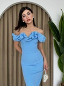 Popi Madonna Yaka Kalem Elbise thumbnail 1