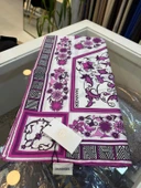 IMANNOOR çiçek desenli ekru fuşya eşarp 231 4016 thumbnail 2