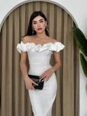 Popi Madonna Yaka Kalem Elbise thumbnail 4