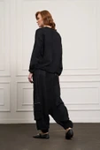 MİSSWHENCE Keten Şalvar Takım 37002 SİYAH thumbnail 2