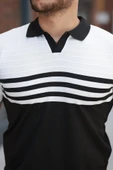 Erkek çizgi Desenli Yakalı Kısa Kollu T-shirt thumbnail 3