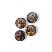 Aziz İsa Magnet Set 1 - 4'lü Jesus Christ Magnet - 3