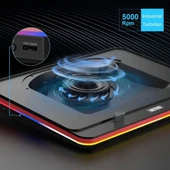 IETS GT500 RGB Turbo Fanlı Laptop Bilgisayar Soğutucusu (4600 RPM) thumbnail 7