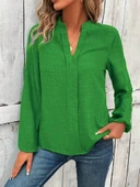 Kadın Uzun Kollu Hakim Yaka Bluz thumbnail 3