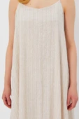 Askılı Uzun Çan Elbise - Natür thumbnail 4