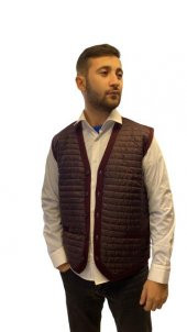 Erkek Spor Yelek Bordo 7KT906 - 1