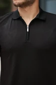 Erkek Fermuarlı Yaka Kısa Kollu Tişört thumbnail 3