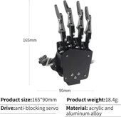 LewanSoul Robot El Beş Parmak Biyonik Robot Mekanik Kol DIY thumbnail 6