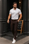 Erkek Düz Kesim Bilek Boy Kumaş Pantolon thumbnail 1