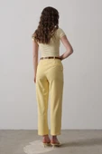 Kemerli Havuç Pantolon - Sarı thumbnail 2