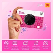 Kodak x Barbie Printomatic Tam Renkli Anında Baskı Dijital Fotoğraf Makinesi - Hediye Paketi - 10