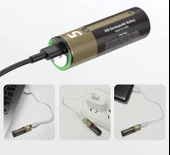 USB Type-C Şarjlı AA Pil 1.5V 1000+ Kez Şarj Edilebilir Lityum Pil 2 Adet Kalem Pil thumbnail 5