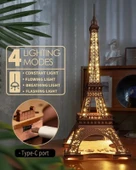 Rolife Büyük Eyfel Kulesi 3D Ahşap Puzzle - LED Model Yapı Seti thumbnail 11