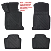 BMW 3 Serisi E36 1990-2000 4D Premium Havuzlu Paspas-Kaydırmaz Taban - 1