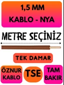 Öznur 1,5 MM NYA Kablo Metre Seçenekli (Kahverengi) - 1