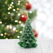 9cm Çam Ağacı Mum Yılbaşı Üstü Simli Kısa thumbnail 6