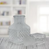 5 Adet 4,5x11cm Kristal Cam Kapaklı Şişe Baklava Motif - 2