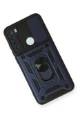 Xiaomi Redmi Note 8 Kılıf Pars Lens Yüzüklü Silikon - Lacivert - 3