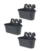 Omnipazar SO-TOM2 Tombik Askılı Balkon Saksı 6.5 Lt Antrasit 3 Adet thumbnail 1