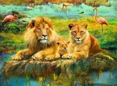 Ravensburger Lions Savannah'da 500 Parça Yapboz - 16584 thumbnail 2