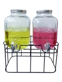 Cam Sebil, Limonatalık 2'li Set,  (5+5=10 Litre) thumbnail 1