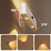 Ledx SK-BD188F Çift Yönlü Hareket Sensörlü Dekoratif Şarjlı Duvar Aplik 2 Mercekli 15 Smd Ledli 3000K-4000K-6500K - 2