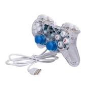 Powermaster UCOM-704 Kablolu Double Shock Joypad Oyun Kolu Gamepad Şeffaf Işıklı - 3