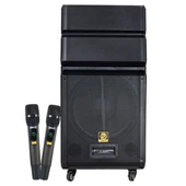 Shile SL-1612B İki El Mikrofonlu-Kumandalı USB/SD/BT/FM Taşınabilir Hoparlör - 1