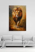 Aslan Portresi Kanvas Tablo Yaban Hayatı Sanatı Duvar Dekoru %100 Pamuk Kanvas - 1