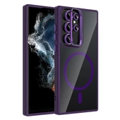 Samsung Galaxy S22 Ultra Kılıf Standlı ve Kamera Lens Hediyeli Kablosuz Şarj Özellikli Etro Kapak thumbnail 1