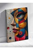 Soyut Kübik Kadın Portresi Kanvas Tablo Modern Sanat Duvar Dekoru %100 Pamuk Kanvas - 3