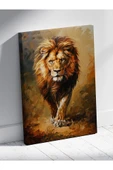 Aslan Portresi Kanvas Tablo Yaban Hayatı Sanatı Duvar Dekoru %100 Pamuk Kanvas - 3