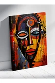 Soyut Afrika Maskesi Temalı Kanvas Tablo Modern Sanat Duvar Dekoru %100 Pamuk Kanvas - 3