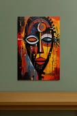 Soyut Afrika Maskesi Temalı Kanvas Tablo Modern Sanat Duvar Dekoru %100 Pamuk Kanvas - 4