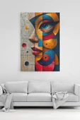 Soyut Kübik Kadın Portresi Kanvas Tablo Modern Sanat Duvar Dekoru %100 Pamuk Kanvas - 1